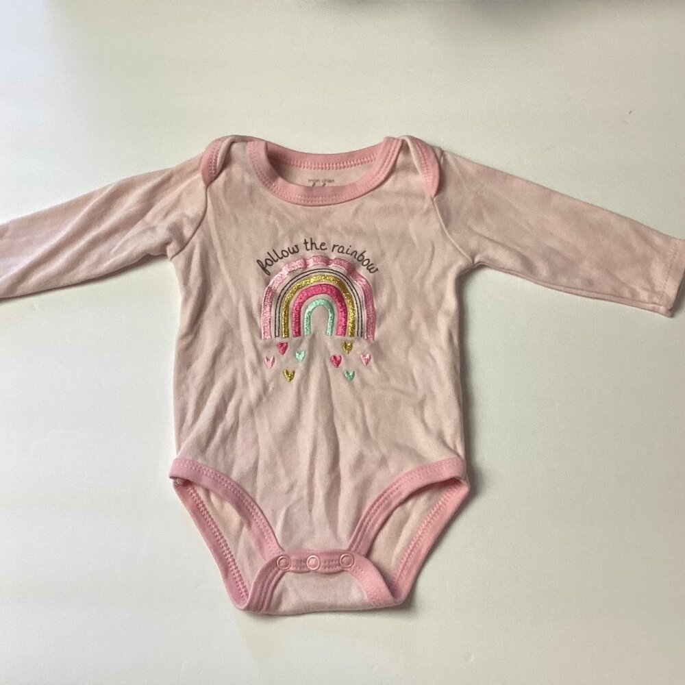 Mon Cheri Long Sleeve Pink Bodysuit Size 0-3M
